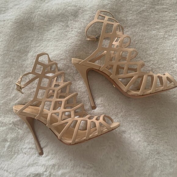 SCHUTZ Julianna Caged Sandal/Stiletto/Heels True Beige NWOT - Picture 5 of 5
